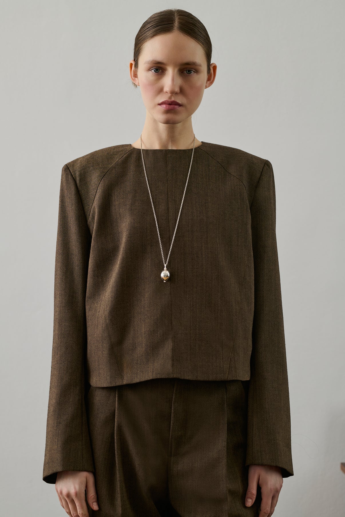 Blouse Giovana - Marron Chiné - Laine - Femme vue 1