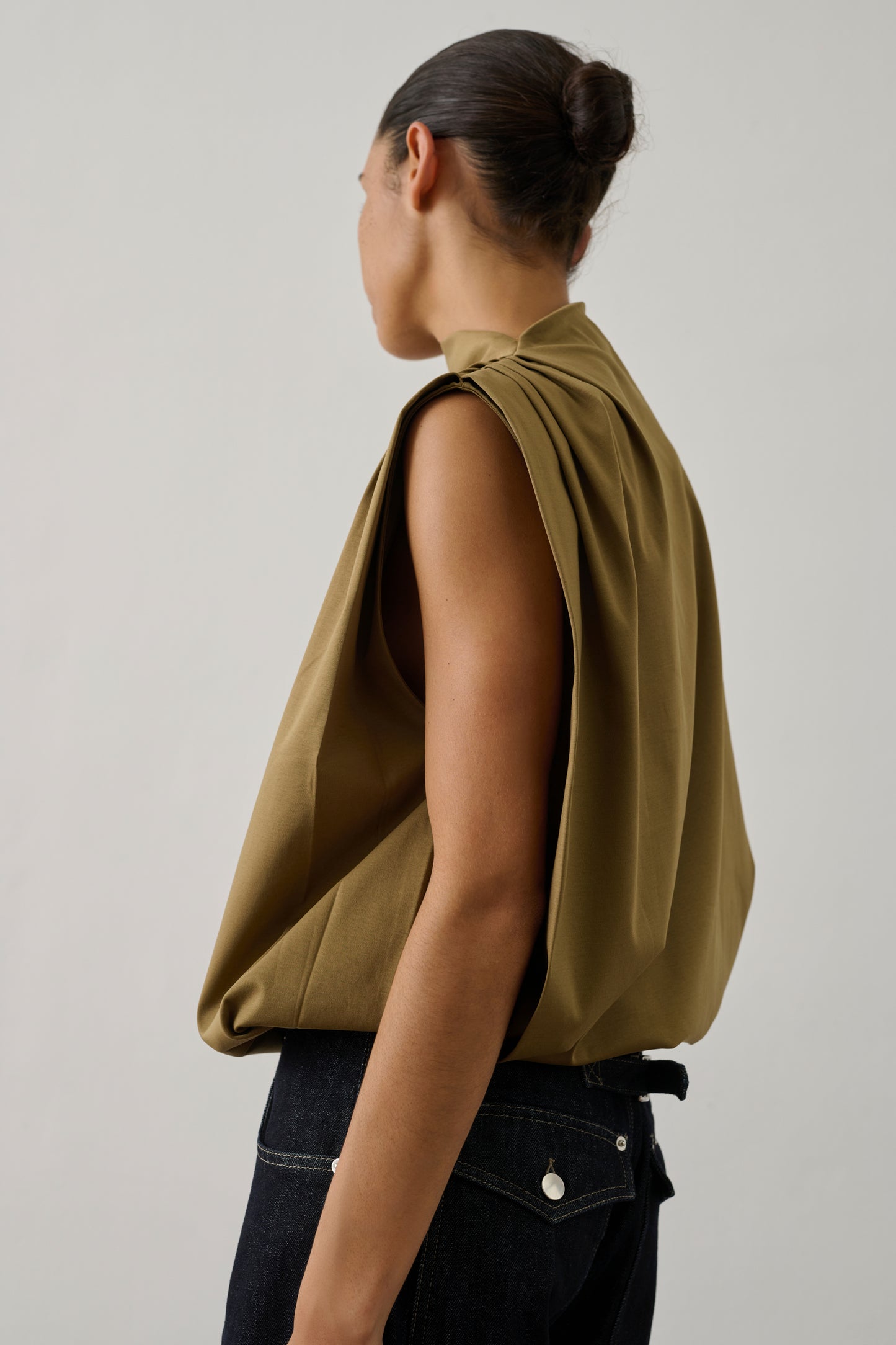 Top Idris - Beige Vert - Coton - Femme