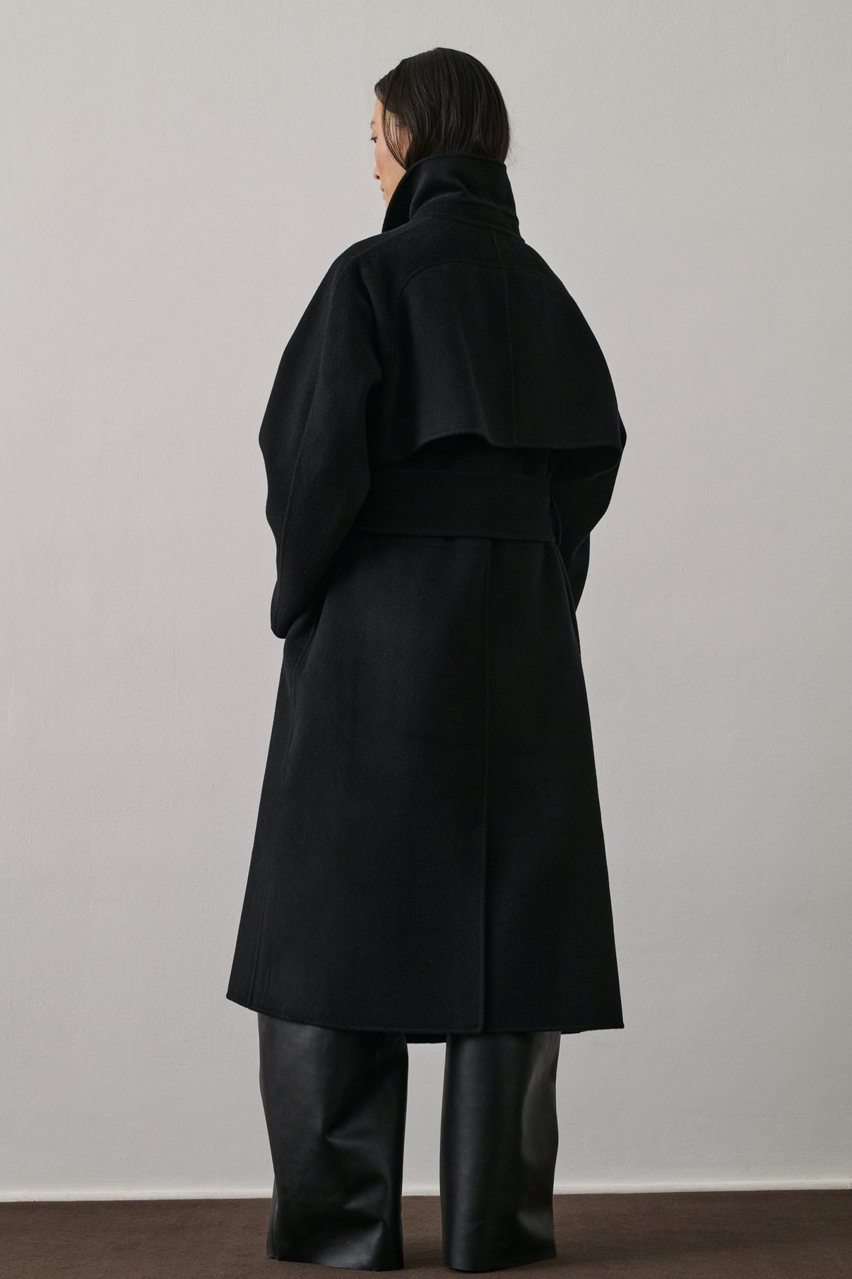 Manteau Stanislas - Noir - Laine - Femme vue 3